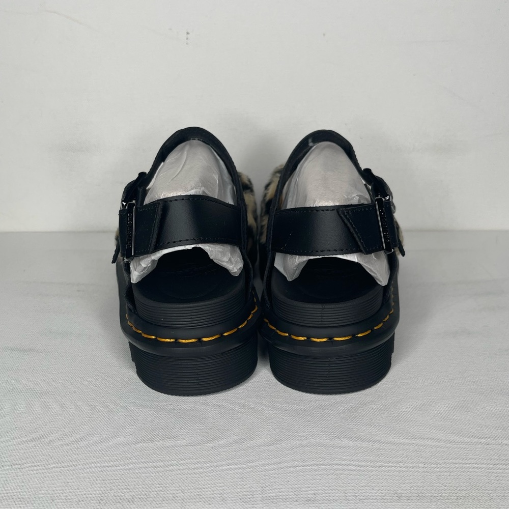 Dr. Martens Voss II Fluffy Leopard Print Sandals - Picture 7 of 11
